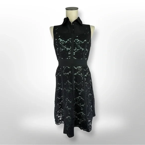 karen millen black crochet dress Vintage Crochet Beaded Mini Dress by Karen Millen – CGV SHOP main image 1